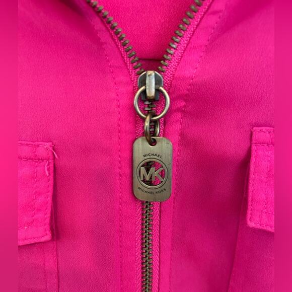 Michael Kors pink full zip top with pockets sz M - Picture 7 of 10